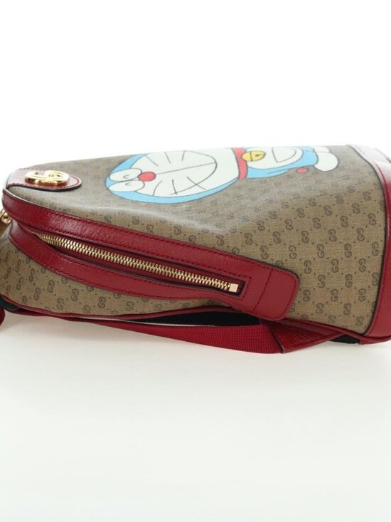 GUCCI Micro GG Supreme Doraemon Backpack PVC Beige Gold 647816 Auth YKZ1360M main image 4